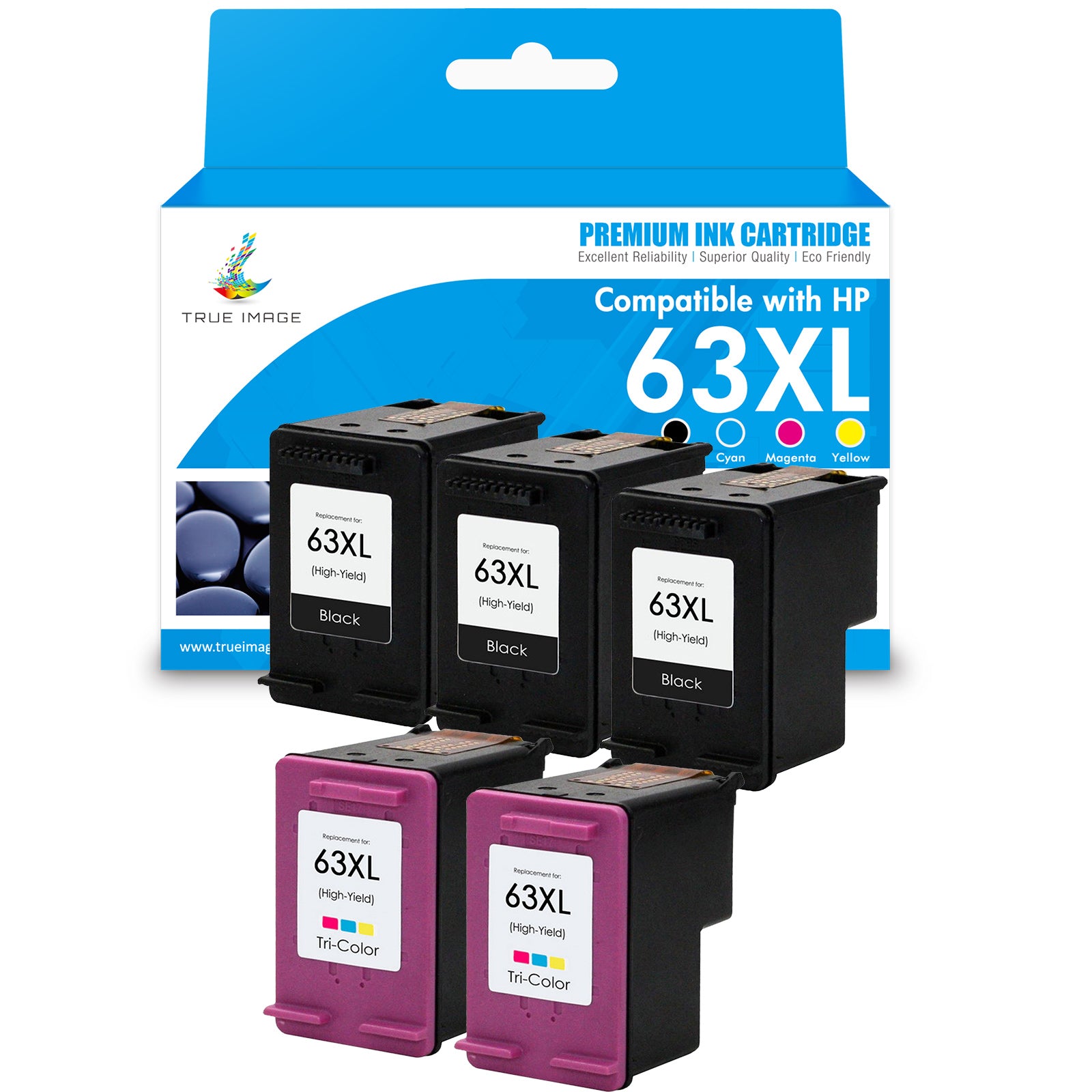 63XL Compatible HP 63XL Ink Cartridges – Remanufactured For Envy 4522, 4523, 4524, 4527, 4528