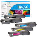 Compatible Brother TN635XL Toner Cartridge Combo Pack | TN635XLBK/C/M/Y - High Yield
