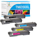 Compatible Brother TN635XXL Toner Cartridge Combo Pack | TN635XXLBK/C/M/Y - Super High Yield