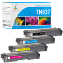 Compatible Brother TN637 Toner Cartridge Combo Pack | TN637BK/C/M/Y - Ultra High Yield