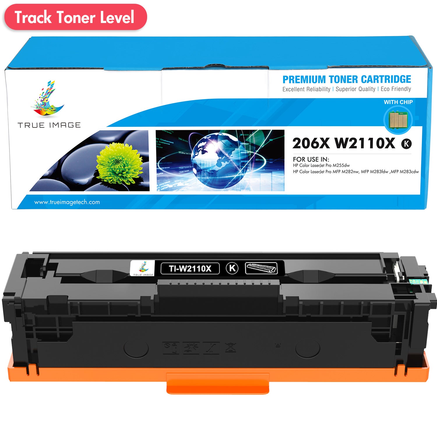HP 206X W2110X Black Toner Replacement Cartridge - with Chip