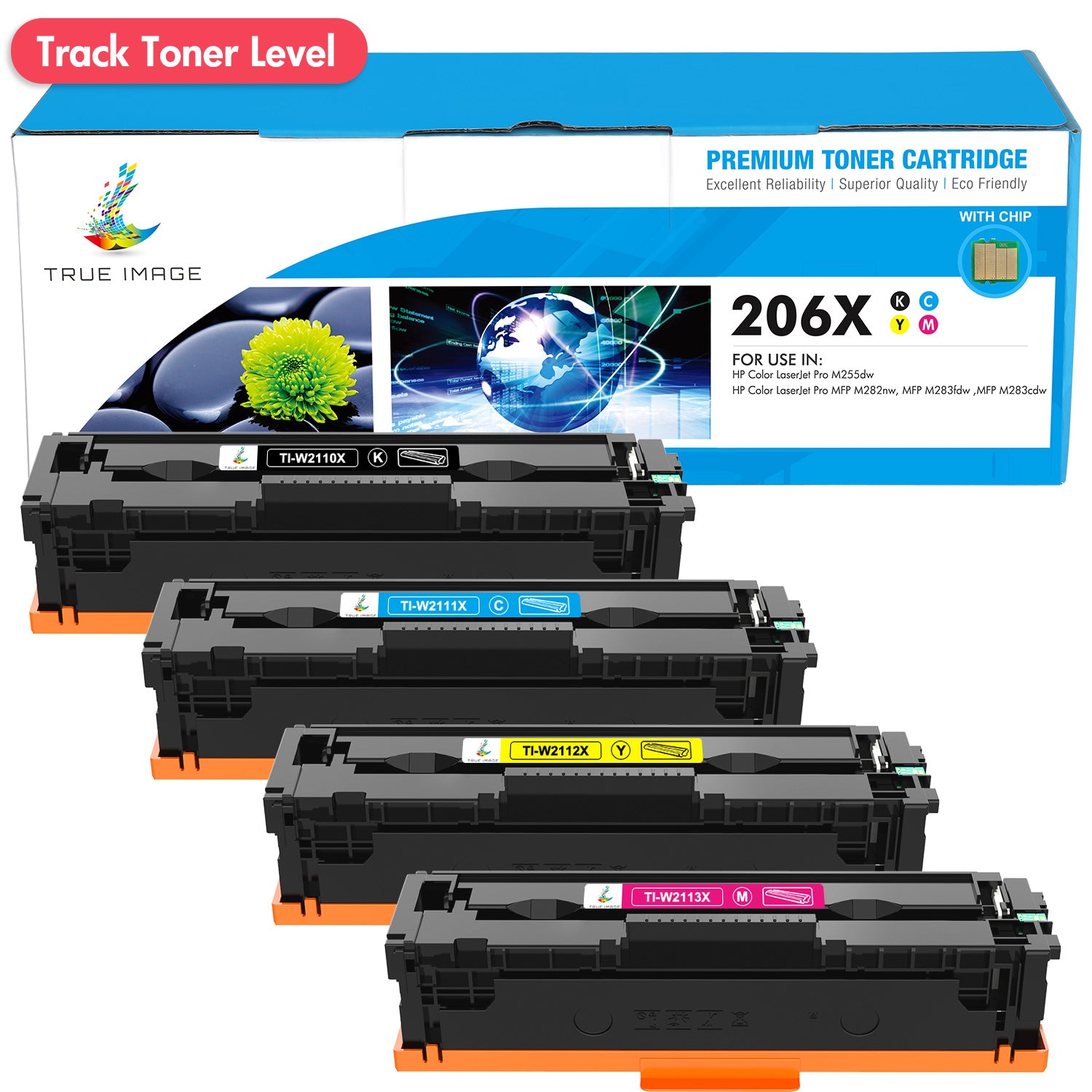 HP 206X Toner Set of 4 - With Latest Chip