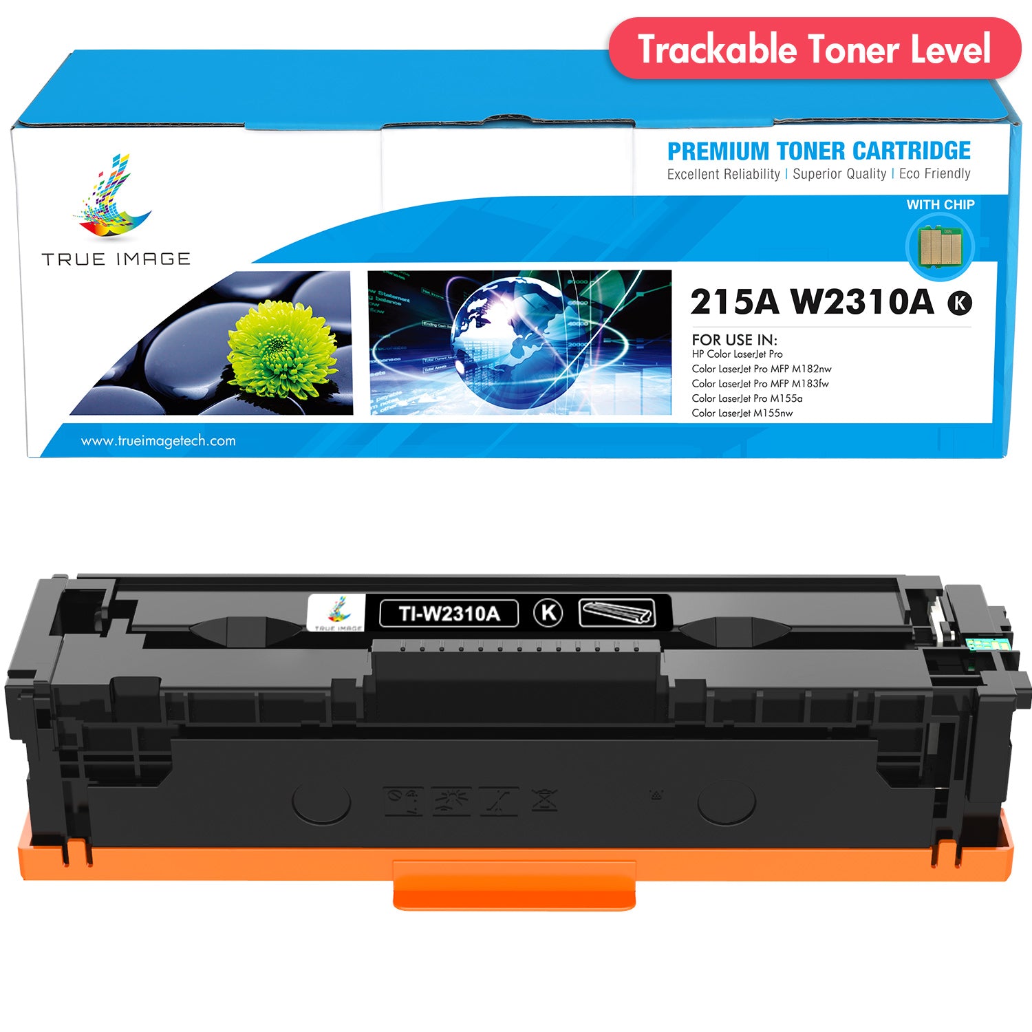 Top Ink 4-Pack (BK+C+Y+M) 215A,W2310A W2311A W2312A W2313A Toner Cartridge  Replacement for HP Color Laserjet Pro MFP M182nw(7KW55A) M182n(7KW54A)