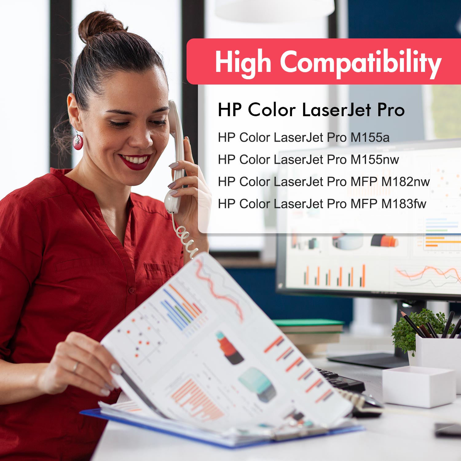 Toner Bank Compatible Toner Cartridge Replacement for HP 215A W2310A W2311A  W2312A W2313A for HP Color Pro M182NW MFP M183FW M182 M183 Printer Ink