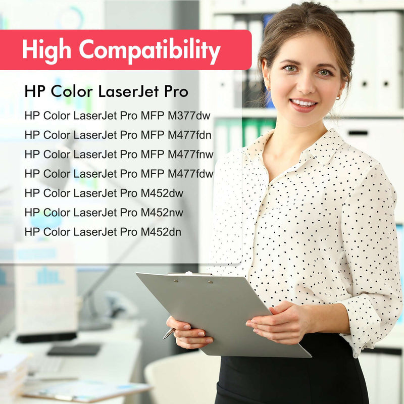 HP 410A or HP 410X compatible cartridge High Compatibility 4-pack