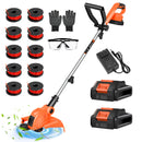 3-in-1 Battery Weed Trimmer & Cordless String Trimmer, Lightweight Grass Trimmer with 2 x 2000mAh Batteries & Charger, 12-Inch Cutting Width for Small Yards