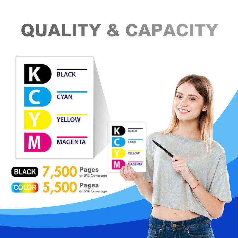 Chip-Ready Compatible HP 210X High-Yield Toner Set | Smart Chips | Monitor Toner Levels