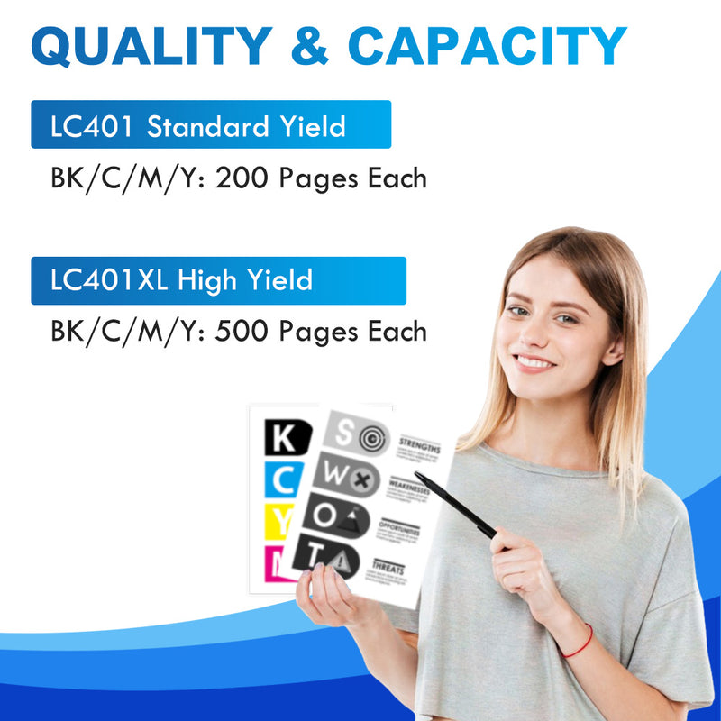 Brother LC401/LC401XL standard/high-yield ink cartridges
