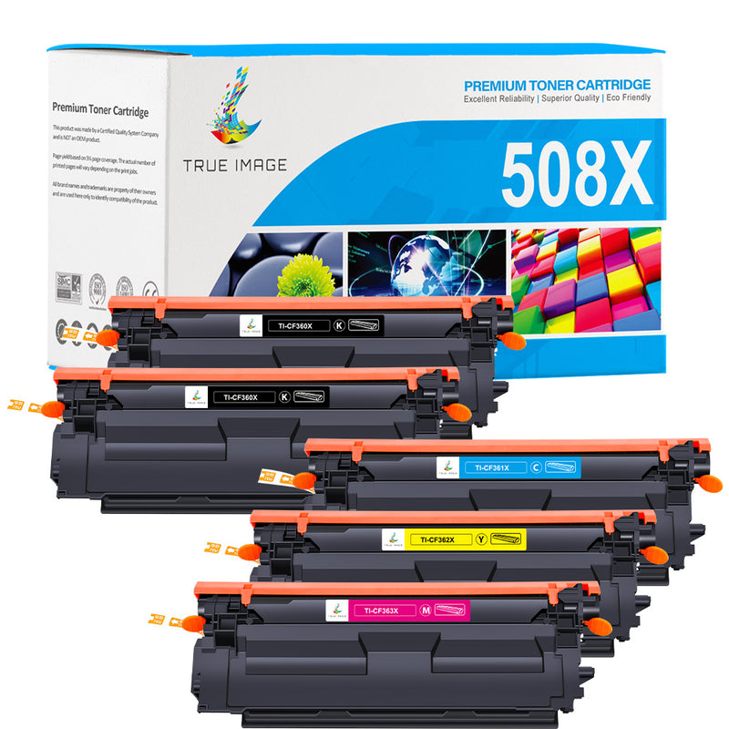 HP 508X toner cartridges 5-pack