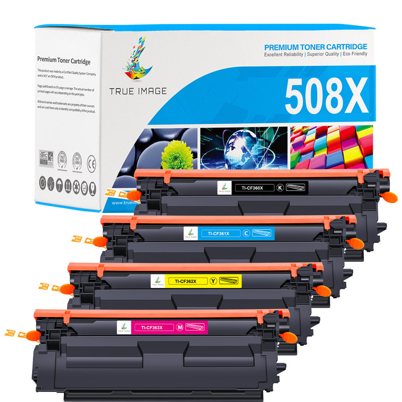 HP 508X toner cartridges 4-pack