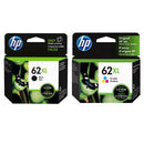 Original HP 62 62XL Black & Tri-Color Ink Cartridges - Works with HP Envy 5540, 5640, 5660, 7640, OfficeJet 5740, 8040, OfficeJet Mobile 200, 250