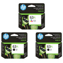 Original HP 63 63XL Ink Cartridges - Works with DeskJet 1112, 2130, 3630; Envy 4510, 4520; OfficeJet 3830, 4650, 5200
