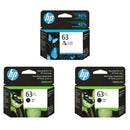Original HP 63 63XL Ink Cartridges - Works with DeskJet 1112, 2130, 3630; Envy 4510, 4520; OfficeJet 3830, 4650, 5200