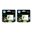 Original HP 63 Black Single Ink Cartridge - Works with DeskJet 1112, 2130, 3630; Envy 4510, 4520; OfficeJet 3830, 4650, 5200