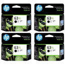 Original HP 63 Black Single Ink Cartridge - Works with DeskJet 1112, 2130, 3630; Envy 4510, 4520; OfficeJet 3830, 4650, 5200