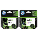Original HP 64 64XL Ink Cartridges - Works with HP Envy Inspire 7250e, 7950e; Envy Photo 6200, 7100, 7200, 7800, 7900; Tango Series