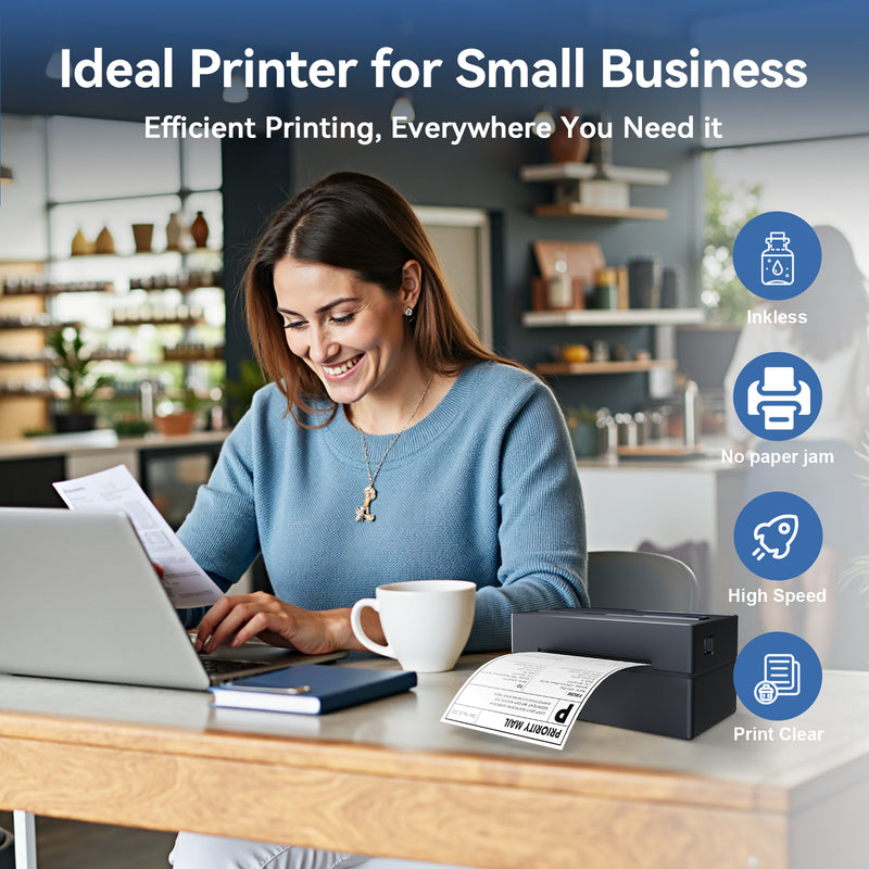 True Image TY813 Thermal Shipping Label Printer 4x6 - USB & Bluetooth Compatible