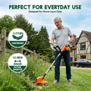 3-in-1 Battery Weed Trimmer & Cordless String Trimmer, Lightweight Grass Trimmer with 2 x 2000mAh Batteries & Charger, 12-Inch Cutting Width for Small Yards