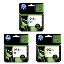 Original HP 952XL Cyan/Magenta/Yellow Ink Cartridges - High Yield - 3 Packs