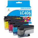 Brother LC406 ink cartridges 4-pack