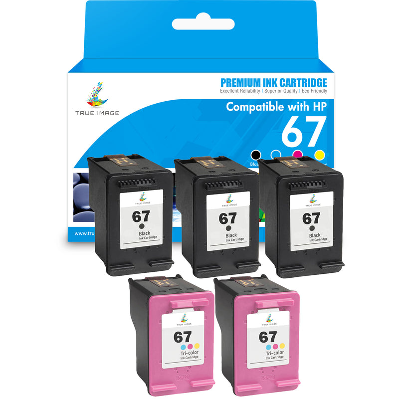HP 67 Tri-Color Ink Cartridges High/Standard Yield 2 Per Pack, 67XL Black,  Cyan, Magenta, Yellow 
