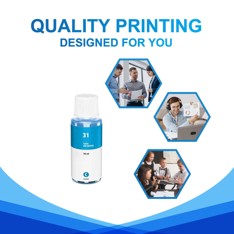 Compatible HP 31 Cyan Ink Cartridge (1VU26AN) - Standard Yield