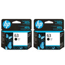 Original HP 63 Black Single Ink Cartridge - Works with DeskJet 1112, 2130, 3630; Envy 4510, 4520; OfficeJet 3830, 4650, 5200