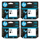 Original HP 63 Black Single Ink Cartridge - Works with DeskJet 1112, 2130, 3630; Envy 4510, 4520; OfficeJet 3830, 4650, 5200