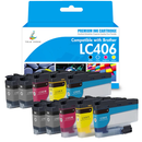 Brother MFC-J5855DW Ink Cartridges - Compatible LC406 LC406XL Ink Set