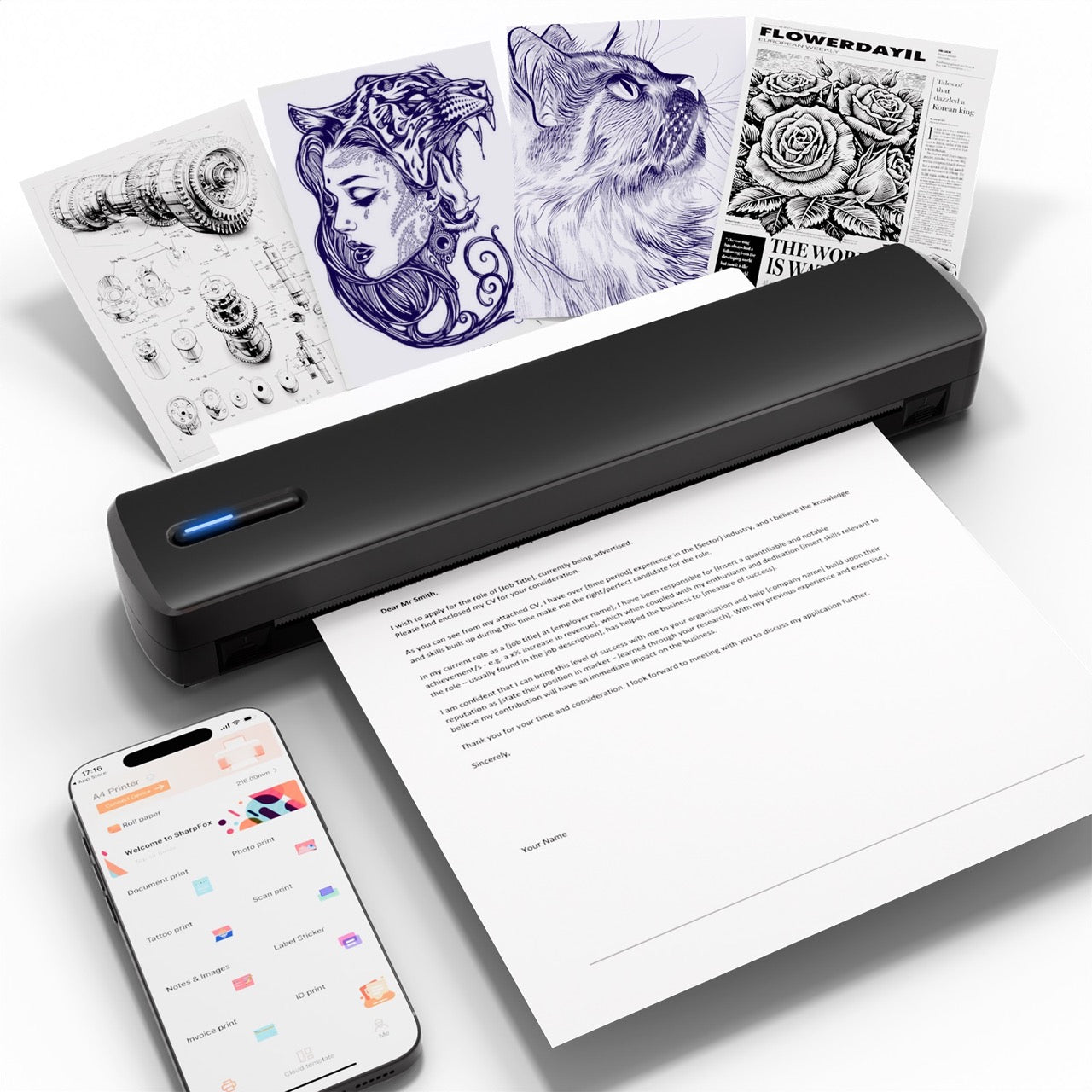 True Image TC80 Portable Letter/A4 Inkless Printer