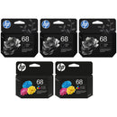 Original HP 68 Ink Cartridges Replace HP Ink 68 68e - Works with Envy 6155e 6555e 6100e 6552e, Deskjet 4355 2955