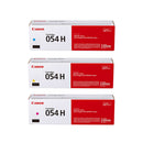Original Canon 054 054H Yellow, Cyan, Magenta Toner Cartridges
