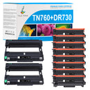 Brother DR730 Drum Unit & TN760 Black Toner Cartridge