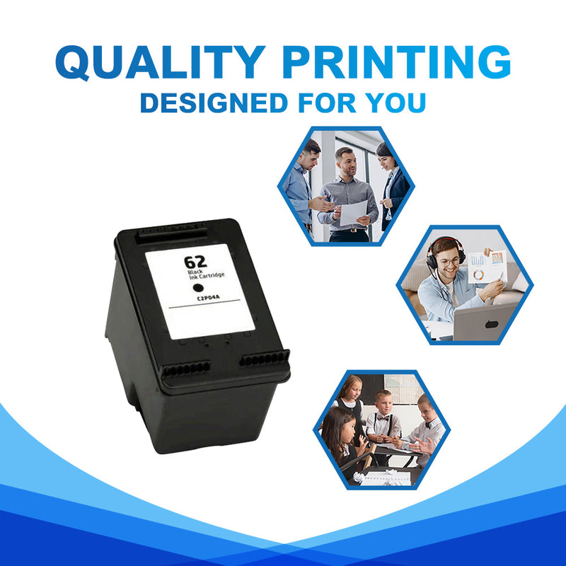 Compatible HP 62 Black Ink Cartridge (Firmware Safe) - Single Pack