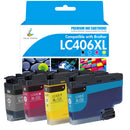 Brother MFC-J5855DW Ink - Compatible Brother LC406/LC406XL Ink Set | With Smart Chip