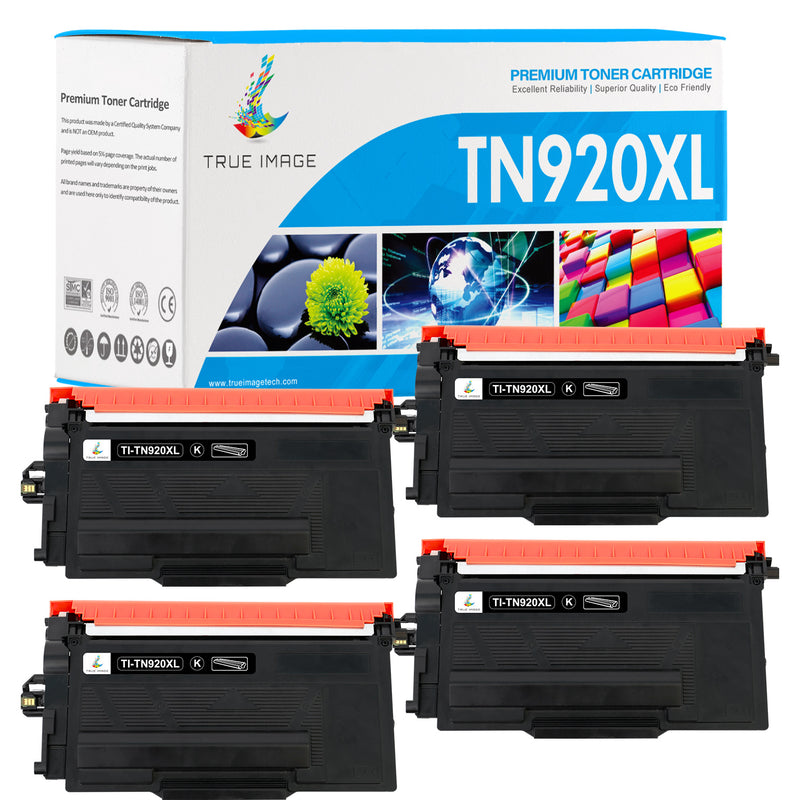 Compatible Brother TN920XL Black Toner Cartridge - With Chip - High Yield - 4 Pack