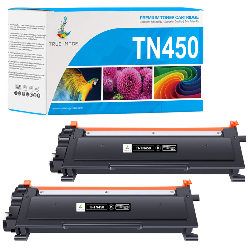 2-Pack TN450 Compatible Black Toner Cartridge For Brother MFC-7360, HL-2270, And More