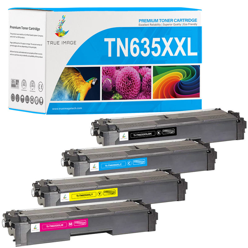 Compatible Brother TN635XXL Toner Cartridge Combo Pack | TN635XXLBK/C/M/Y - Super High Yield