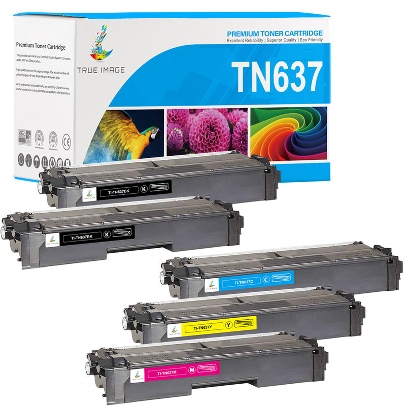 Compatible Brother TN637 Toner Cartridge Combo Pack | TN637BK/C/M/Y - Ultra High Yield