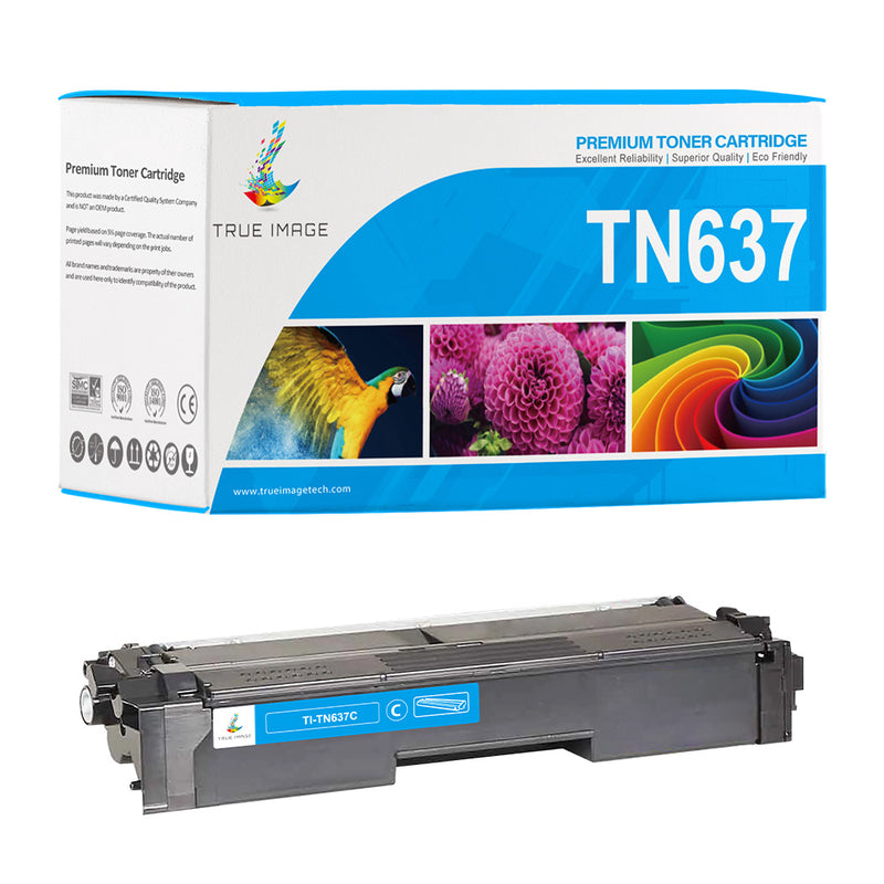 Compatible Brother TN637 Cyan Toner Cartridge (TN637C) - Ultra High Yield