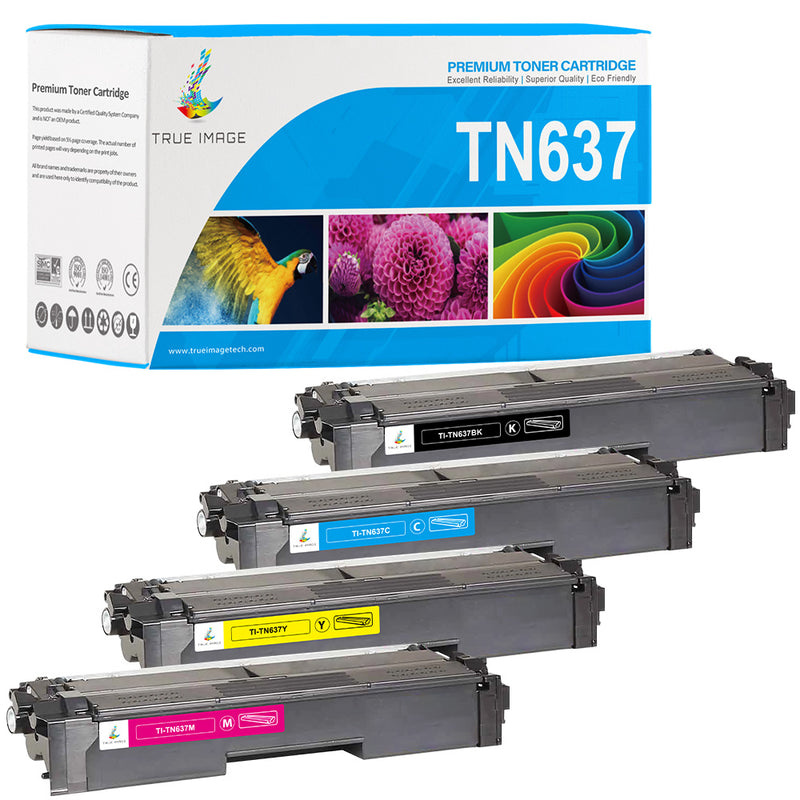 Compatible Brother TN637 Toner Cartridge Combo Pack | TN637BK/C/M/Y - Ultra High Yield