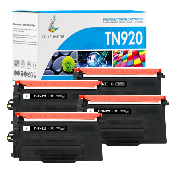 Compatible Brother TN920 Black Toner Cartridge - With Chip - 4 Pack