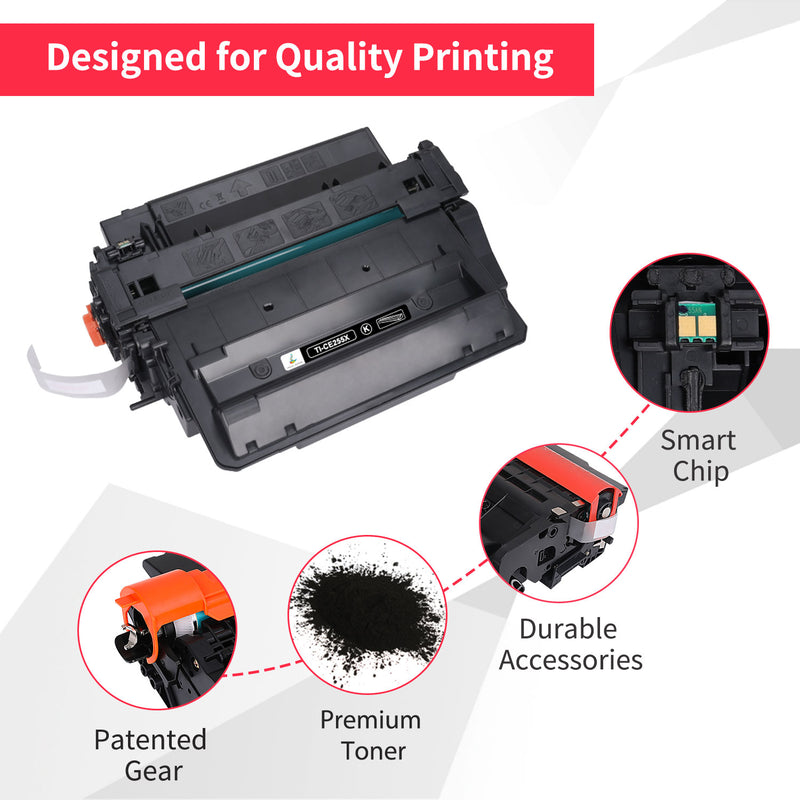 True Image HP 55A and HP 55X compatible toner designed for quality printing