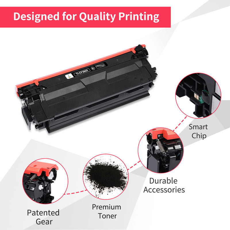 High quality HP 508A and 508X toner cartridge 4 pack designed for quality printing