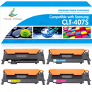 Samsung Compatible CLT-K407S/CLT-C407S/CLT-M407S/CLT-C407S Toner Cartridge 4-Pack Combo