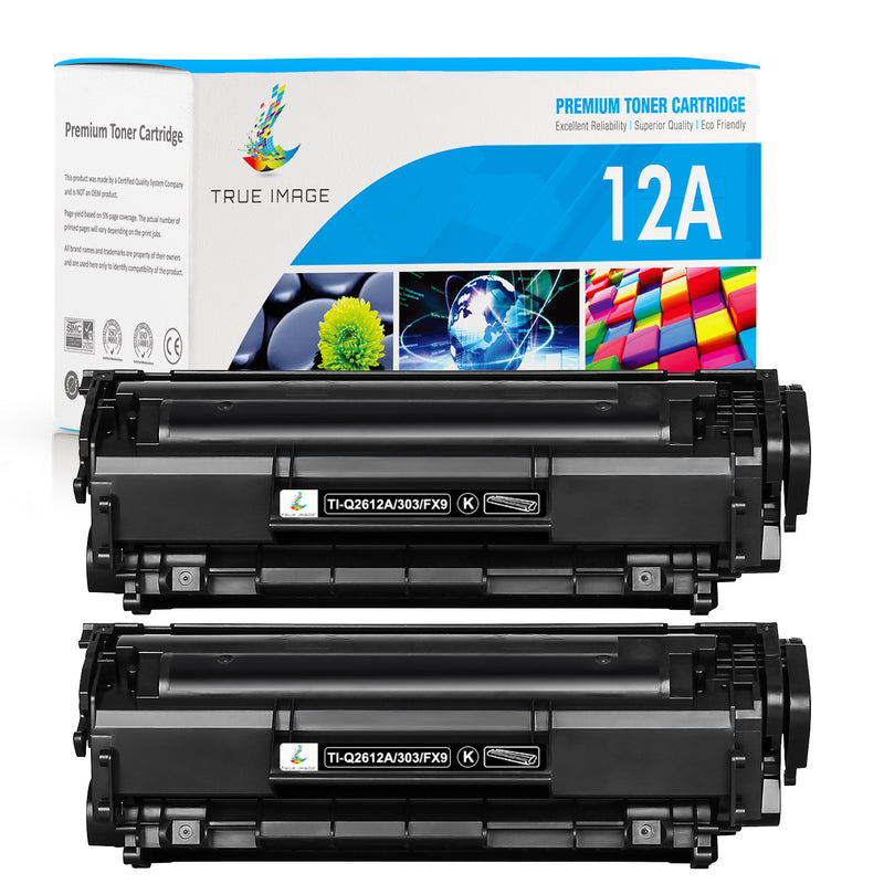 HP Q2612A 12A Black Toner Cartridge Compatible 2-Pack