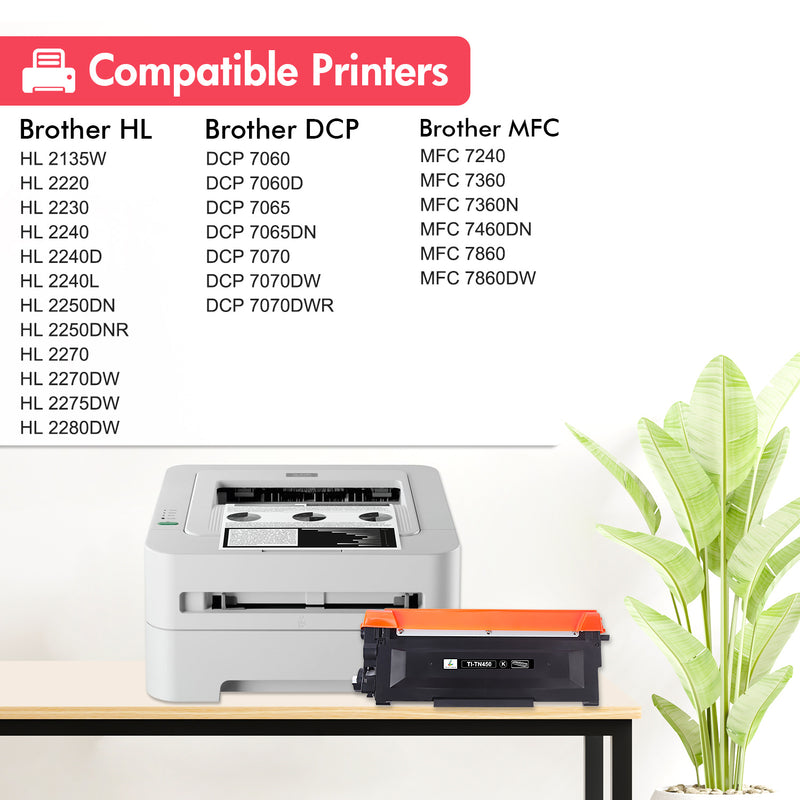 Compatible Brother Toner TN450 2-Pack