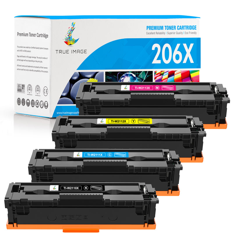 HP 206X W2110X W2111X W2112X W2113X Toner Cartridge High Yield 4-Pack